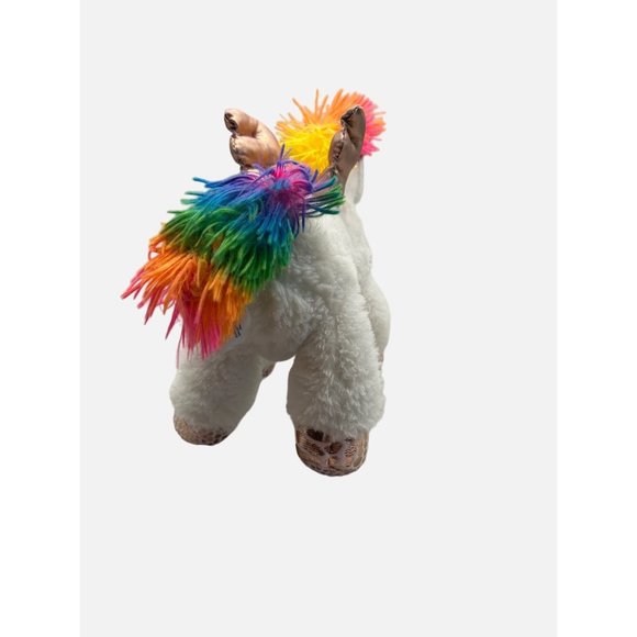 Kellytoy Rainbow Unicorn 11" Plush Animal Sparkly Colorful Yarn Mane & Tail 2019 - Picture 5 of 6